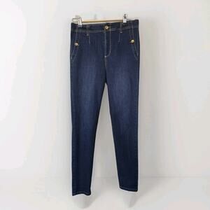 Anne Klein High Rise Skinny Ankle Jeans Womens Denim Slimming Smoothing Size 8